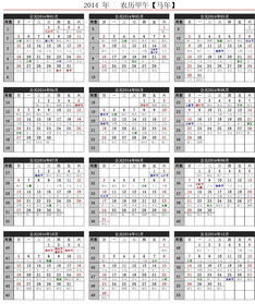 2014年日历带农历（2014年日历带农历表）