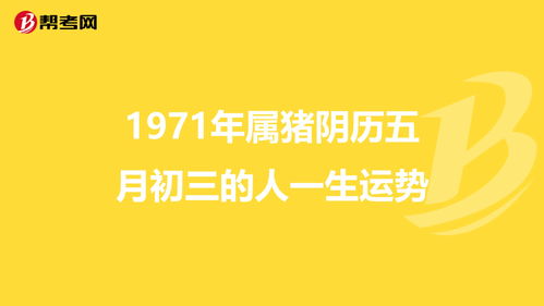 71年2016猪的每月运势(1971属猪2017每月运势)